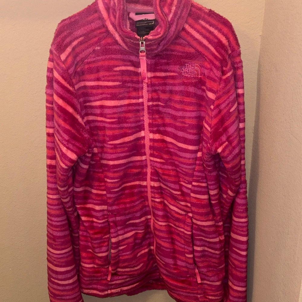 The North Face Vibrant Pink and Red Fleece Jacket GIRLS LG 14-16